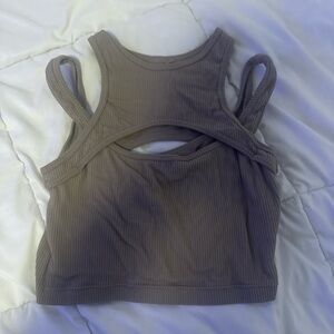Garage Ribbed Tank Top - Taupe